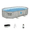 Juego de piscina ovalada Power Steel Swim Vista Series de 4,88 m x 3,05 m x 1,07m