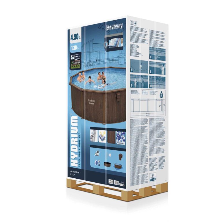 Bestway Hydrium Conjunto de Piscina Desmontable con Pared de Acero Redonda 4,88 m X 1,30 m