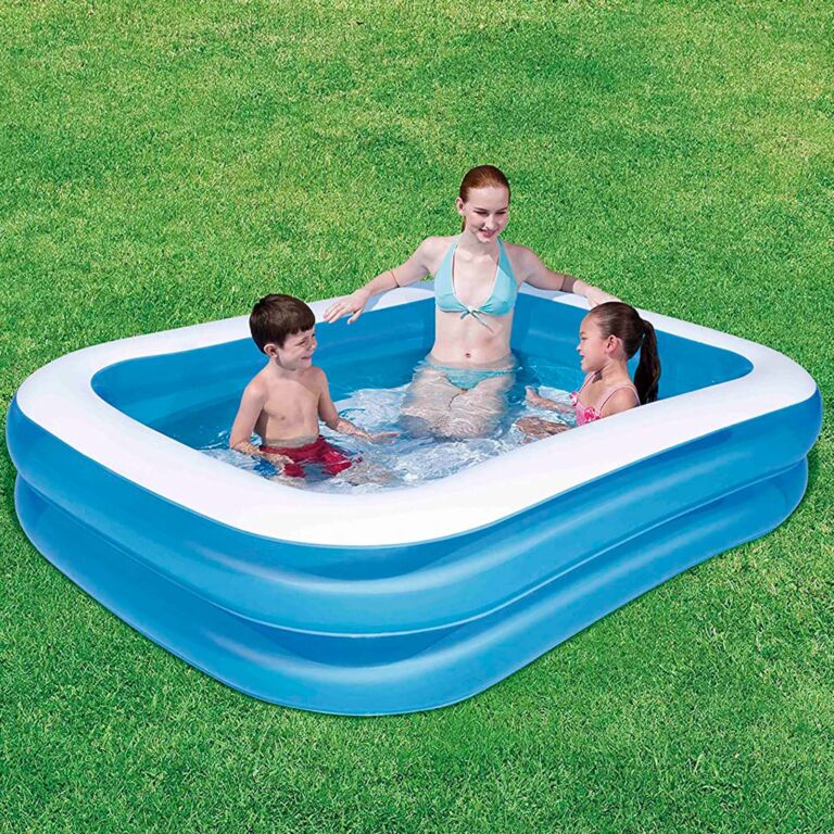 Piscina hinchable Rectangular 2.11x 1.32 Azul y blanco