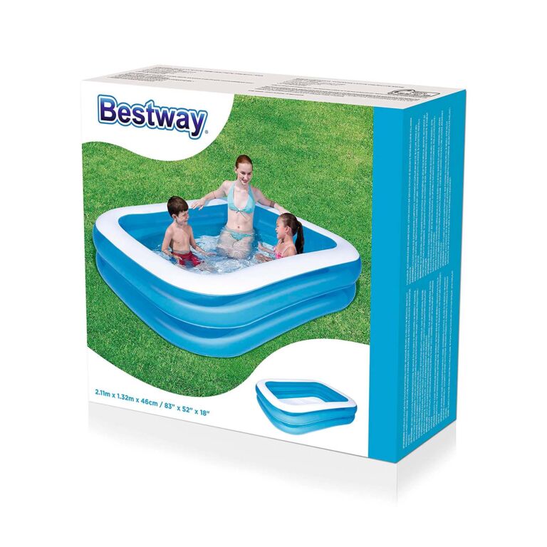 Piscina hinchable Rectangular 2.11x 1.32 Azul y blanco