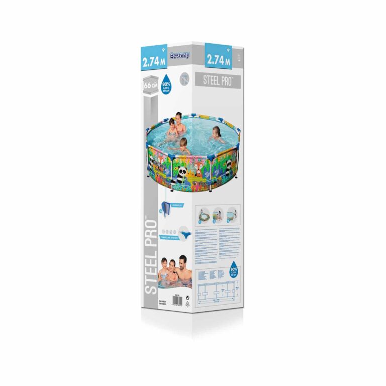 Set de piscina desmontable Bestway Steel Pro diseño animales  2.74 m x 66 cm