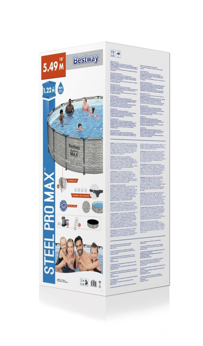 Conjunto de Piscina Desmontable Redonda Bestway Steel Pro MAX de 5,49 m x 1,22