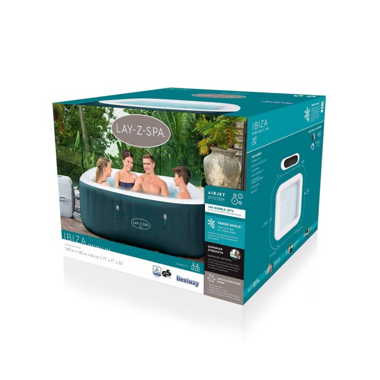 Lay-Z-Spa Ibiza AirJet Spa de Hidromasaje Hinchable para 4-6 personas