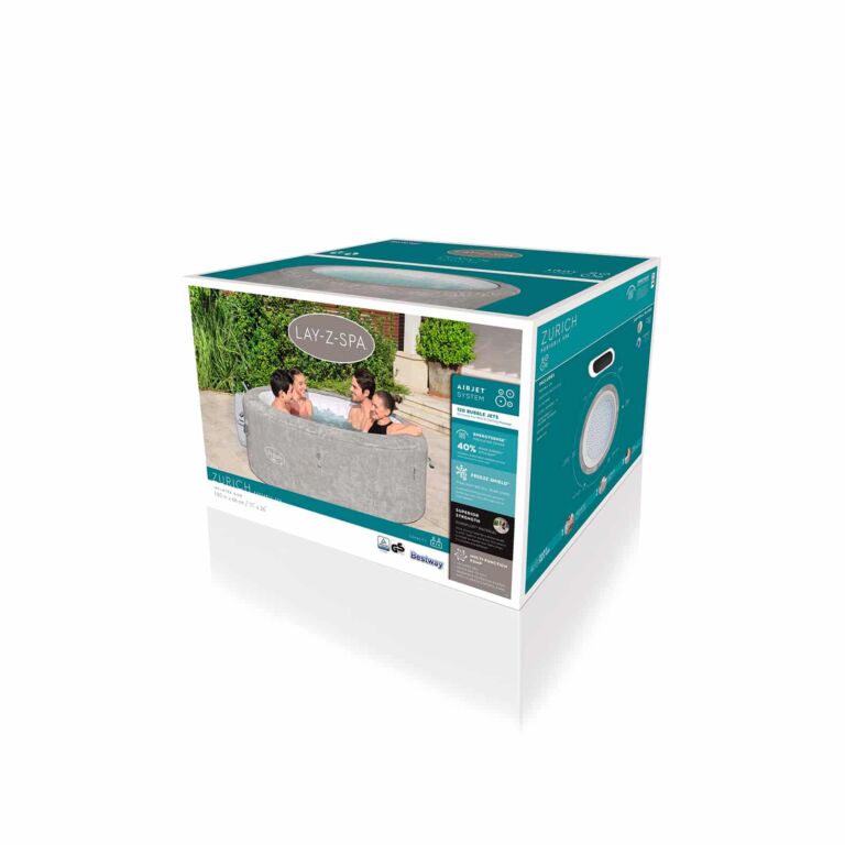 Bañera de Hidromasaje Hinchable Lay-Z-Spa Zurich AirJet con Cubierta EnergySense 2-4 Personas