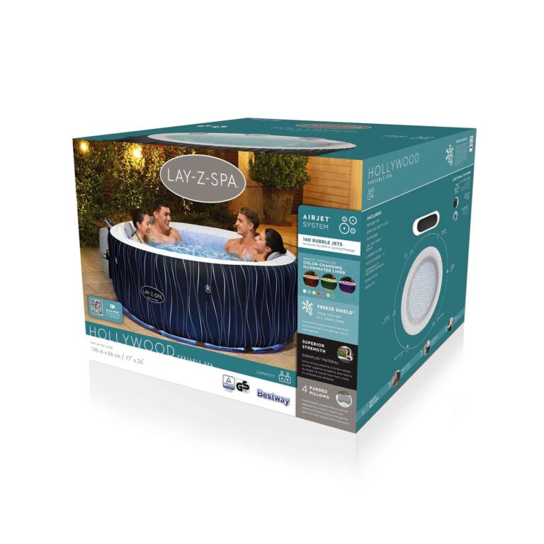 Bañera de Hidromasaje Hinchable Lay-Z-Spa Hollywood AirJet con luces LED 4-6 personas
