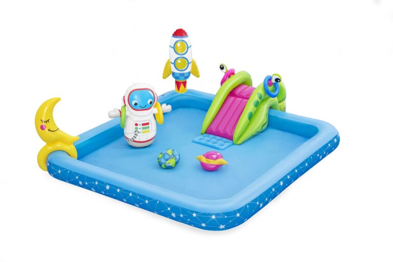 Centro de Juegos Acuáticos Hinchable Infantil Pequeño Astronauta Bestway con Tobogán