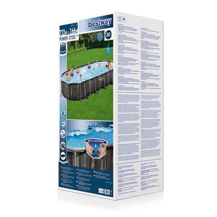 Pack piscina desmontable oval 732 x 366 x 122 cm Power Steel + Accesorios