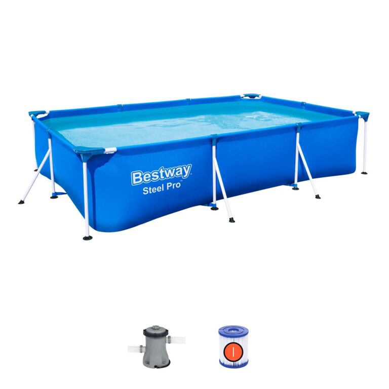 Piscina Steel Pro rectangular 3.00m x 2.01m x 66cm con bomba de filtrado de 1249L