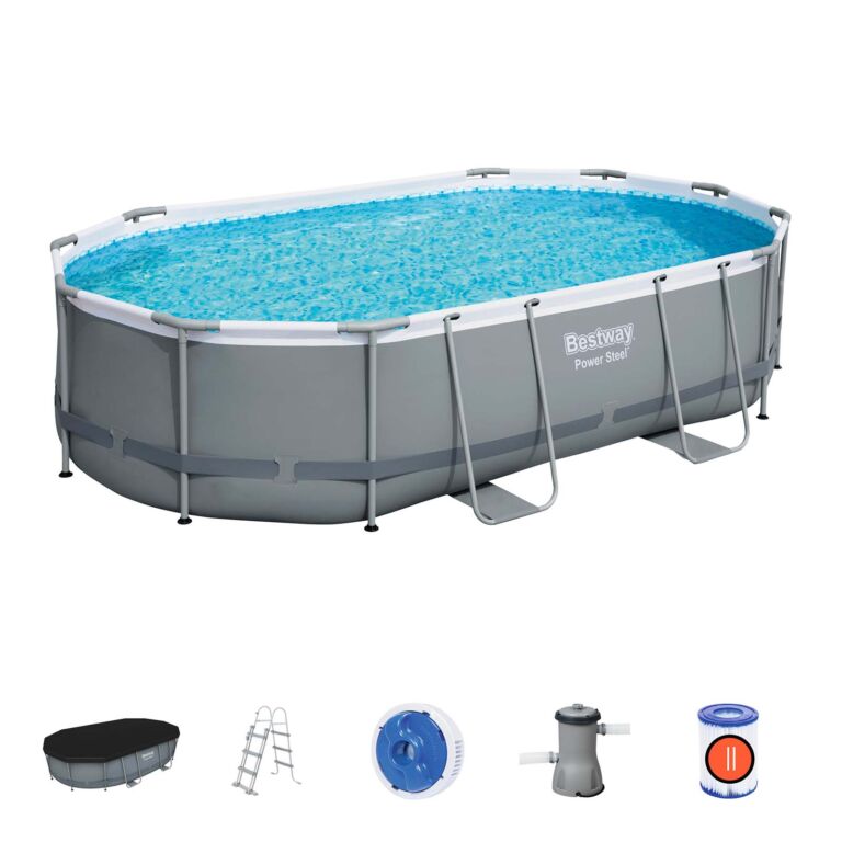 Conjunto de piscina sobre superficie Power Steel de Bestway de 4.88 m x 3.05 m x 1.07 m