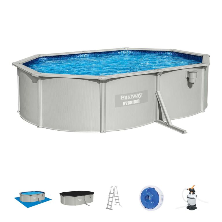 Conjunto de piscina sobre superficie con pared de acero Hydrium de Bestway de 5.00 m x 3.60 m x 1.20 m
