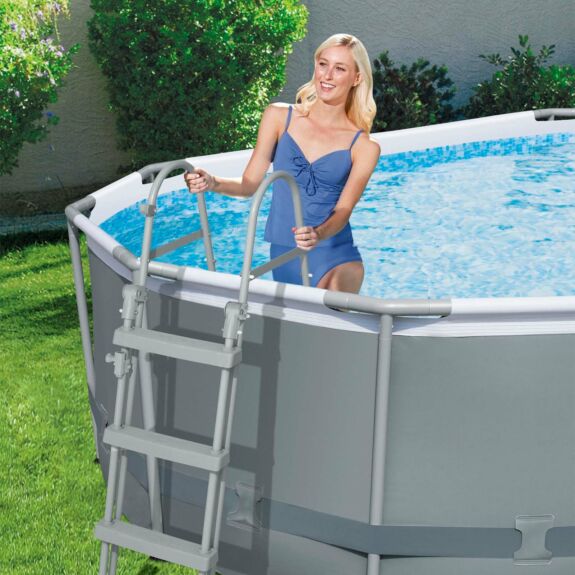 Conjunto de piscina sobre superficie Power Steel de Bestway de 4,27 m x 2,50 m x 1,00 m