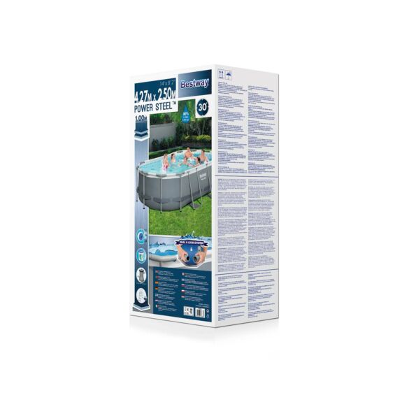 Conjunto de piscina sobre superficie Power Steel de Bestway de 4,27 m x 2,50 m x 1,00 m