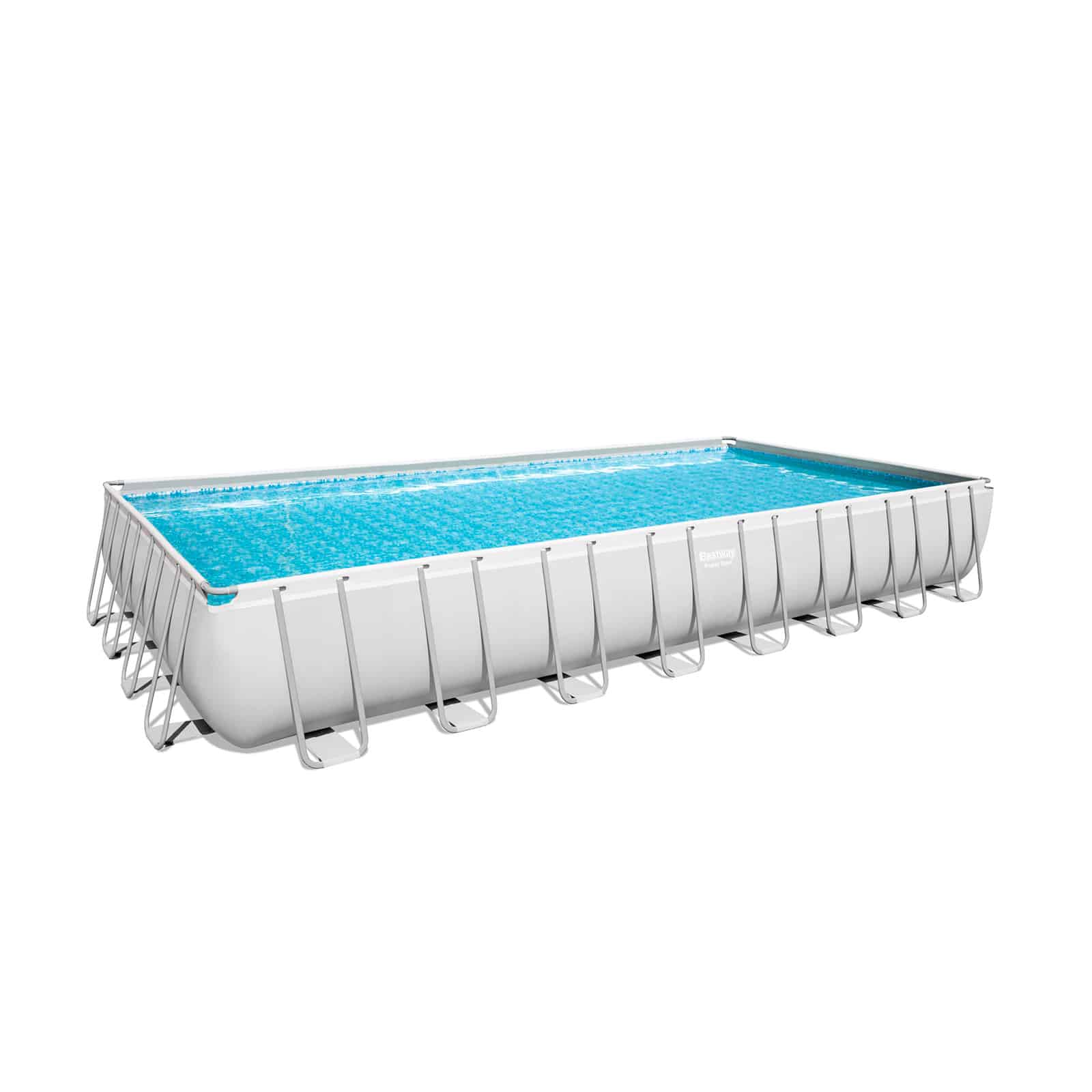 Conjunto de piscina sobre superficie Power Steel de 9,56 m x 4,88 m x 1,32 m de Bestway Con depuradora de arena