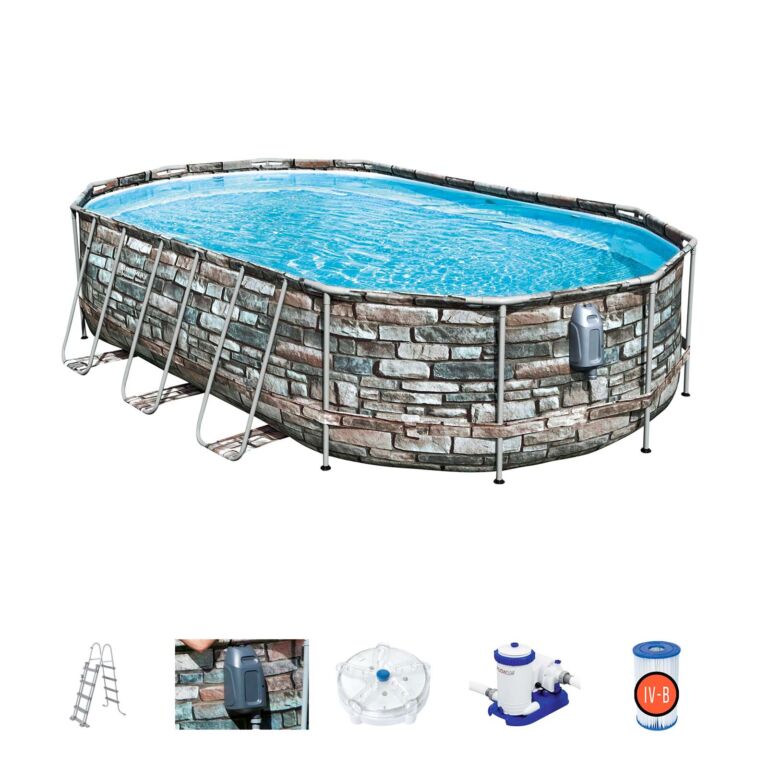 Conjunto de piscina sobre superficie Power Steel 610 X 366 X 122 CM Comfort Jet Series de Bestway
