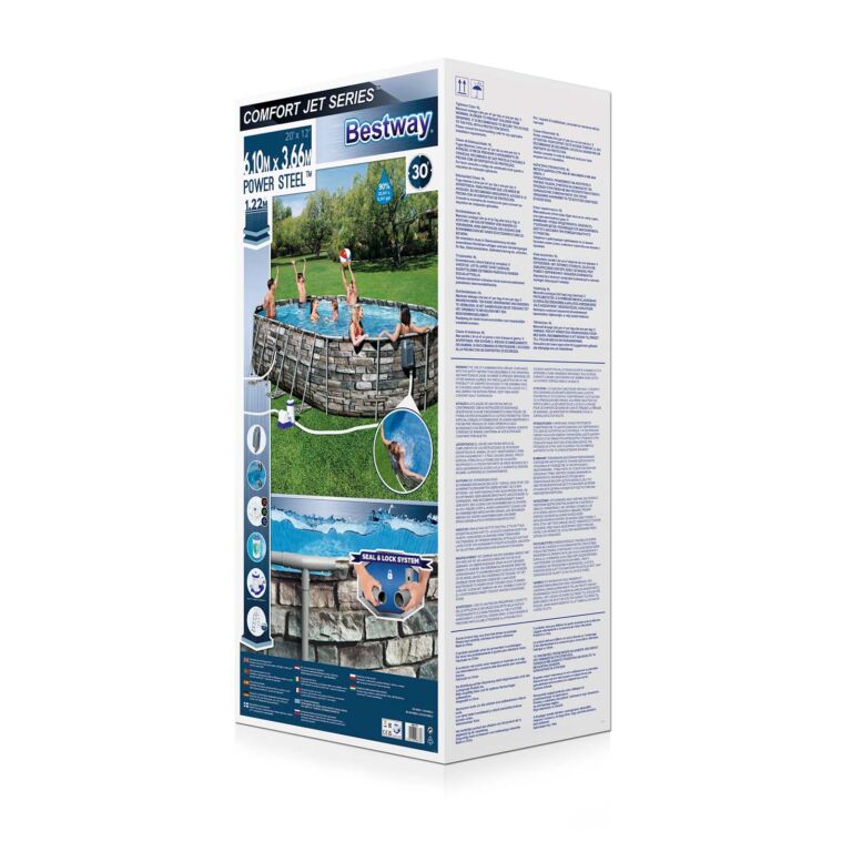 Conjunto de piscina sobre superficie Power Steel 610 X 366 X 122 CM Comfort Jet Series de Bestway