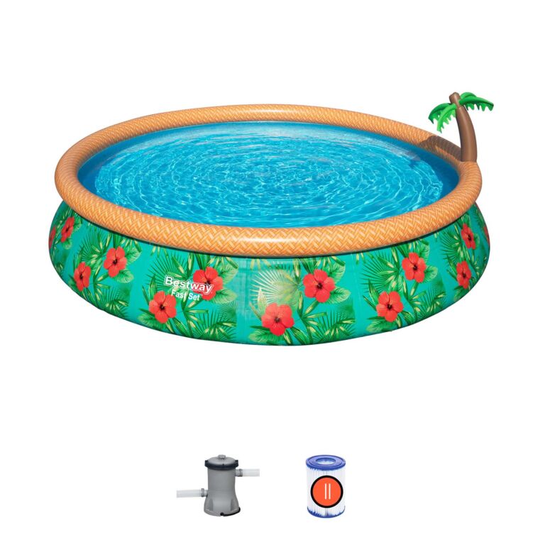 Piscina Hinchable Fast Set Bestway Paradise Palms 457x84 cm con depuradora Cartucho 2.006 L/H