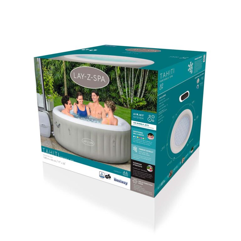 Spa de hidromasaje inflable con luces led para 2-4 personas Lay-Z-Spa Tahiti AirJet