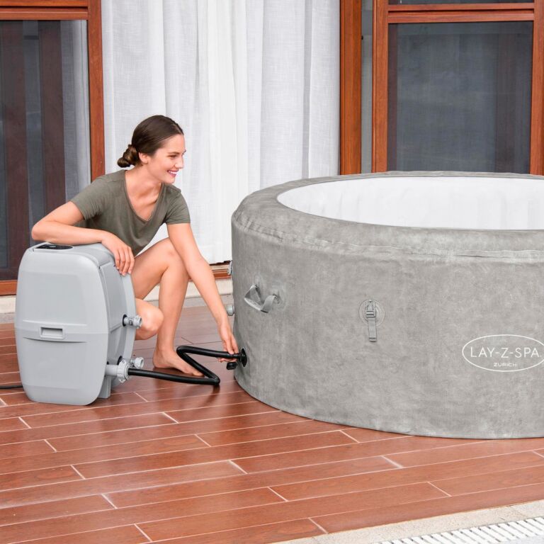 Bañera de Hidromasaje Hinchable Lay-Z-Spa Zurich AirJet con Cubierta EnergySense 2-4 Personas