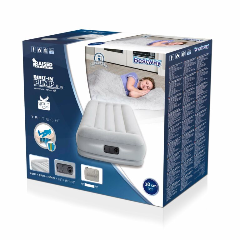 Colchón hinchable individual Tritech gris con bomba AC integrada 