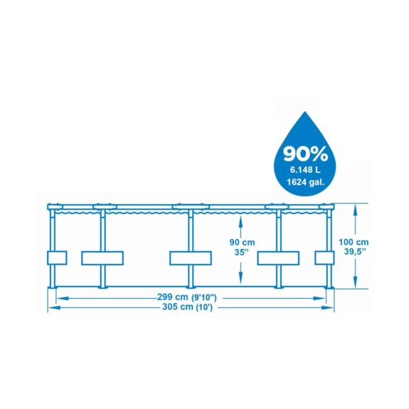 Pack piscina desmontable redonda 305×100 cm Steel Pro-MAX + Accesorios