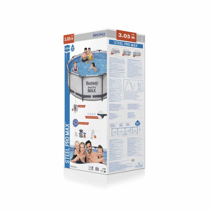 Bestway Steel Pro MAX redonda 305x100 cm - Conjunto de Piscina Desmontable