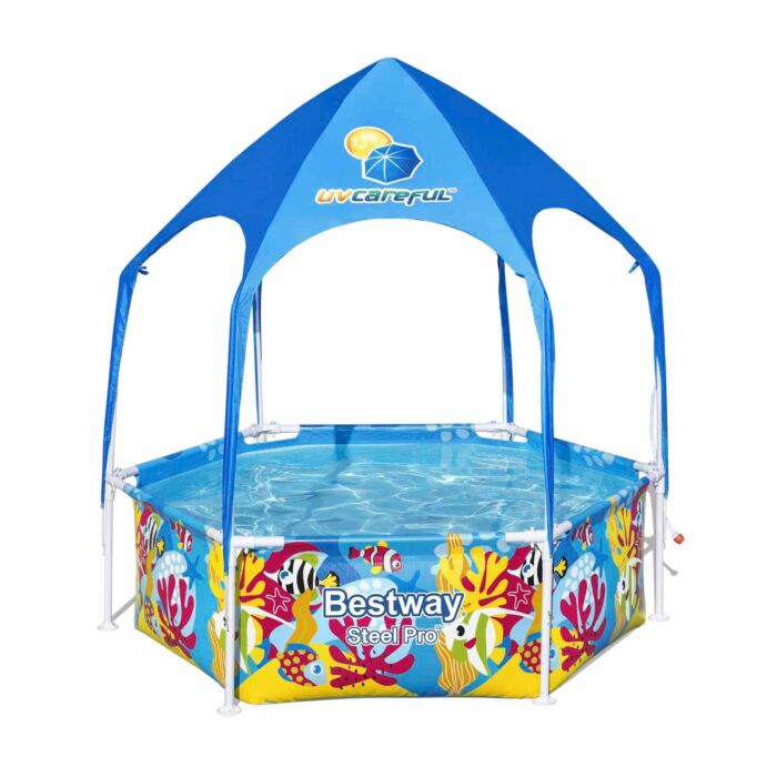 Bestway Steel Pro UV Careful Splash-in-Shade Piscina Desmontable Redonda 1.83 m x 51 cm
