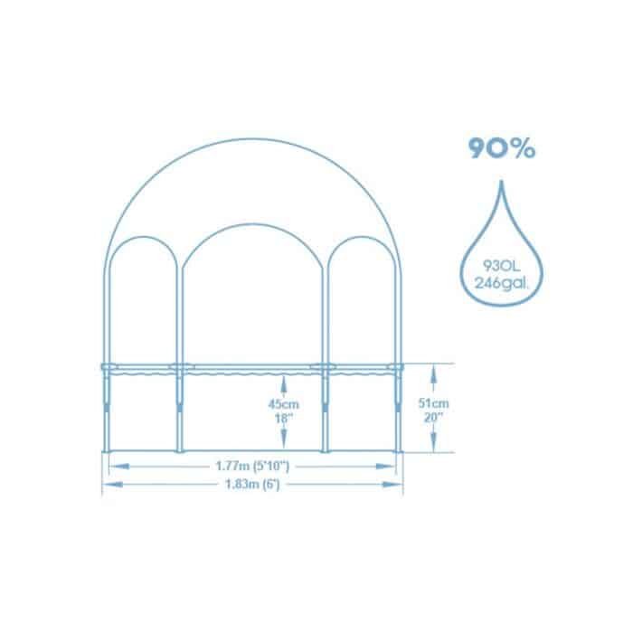 Bestway Steel Pro UV Careful Splash-in-Shade Piscina Desmontable Redonda 1.83 m x 51 cm