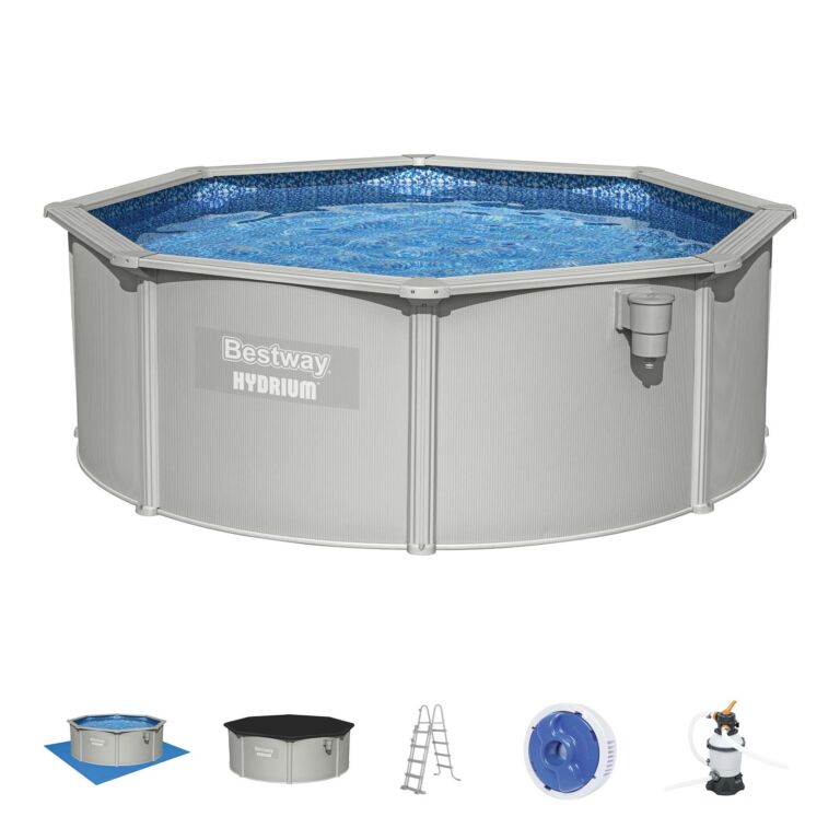 Conjunto de Piscina Desmontable con Pared de Acero Redonda Hydrium de Bestway 3,60m x 1,20m