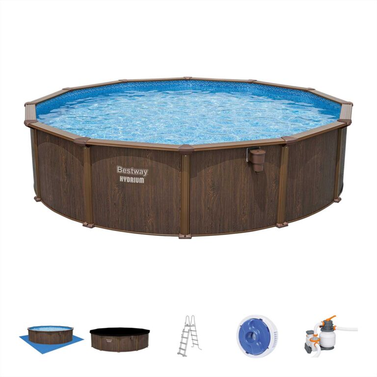 Conjunto de Piscina Desmontable con Pared de Acero Redonda Hydrium de Bestway 5,49 m x 1,30 m