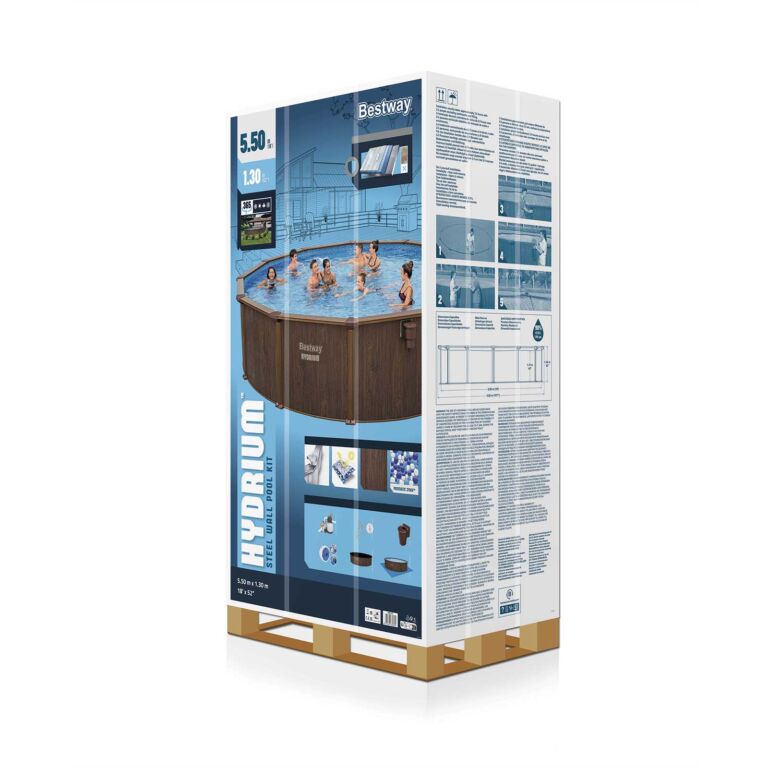 Conjunto de Piscina Desmontable con Pared de Acero Redonda Hydrium de Bestway 5,49 m x 1,30 m