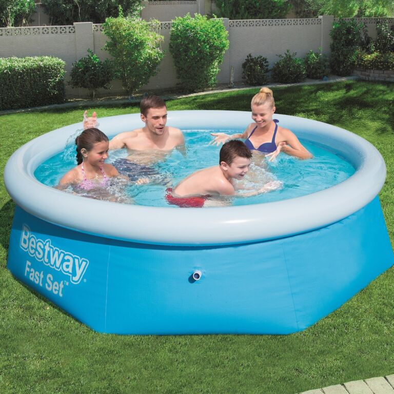 Set de piscina hinchable redonda Fast Set de Bestway 2.44 m x 66 cm