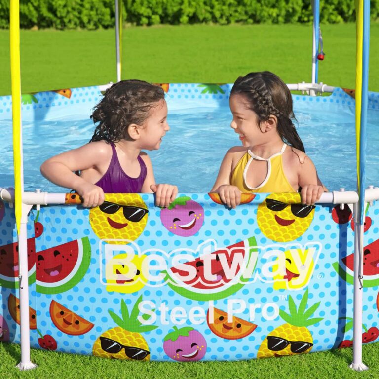 Conjunto de piscina circular sobre superficie Chapoteos a la sombra Steel Pro UV Careful de Bestway