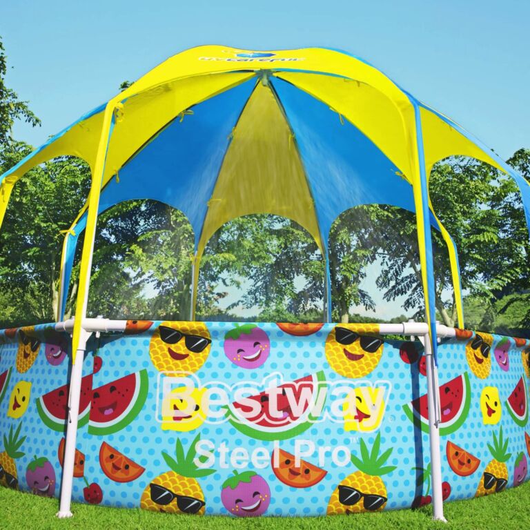 Conjunto de piscina circular sobre superficie Chapoteos a la sombra Steel Pro UV Careful de Bestway