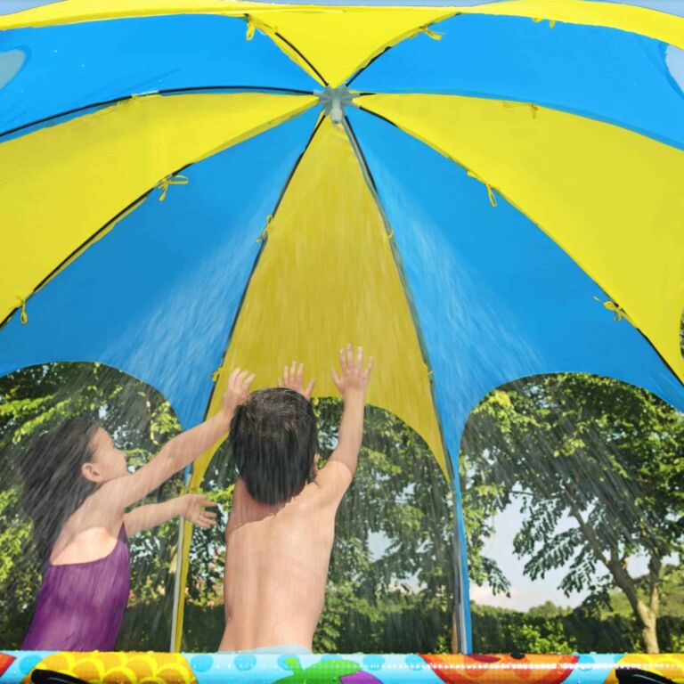 Conjunto de piscina circular sobre superficie Chapoteos a la sombra Steel Pro UV Careful de Bestway