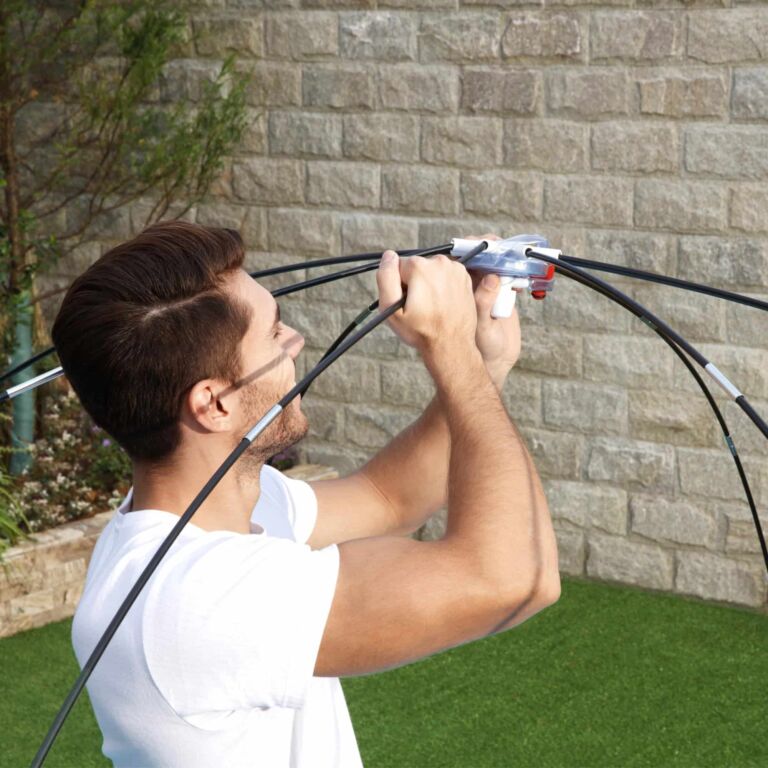 Conjunto de piscina circular sobre superficie Chapoteos a la sombra Steel Pro UV Careful de Bestway