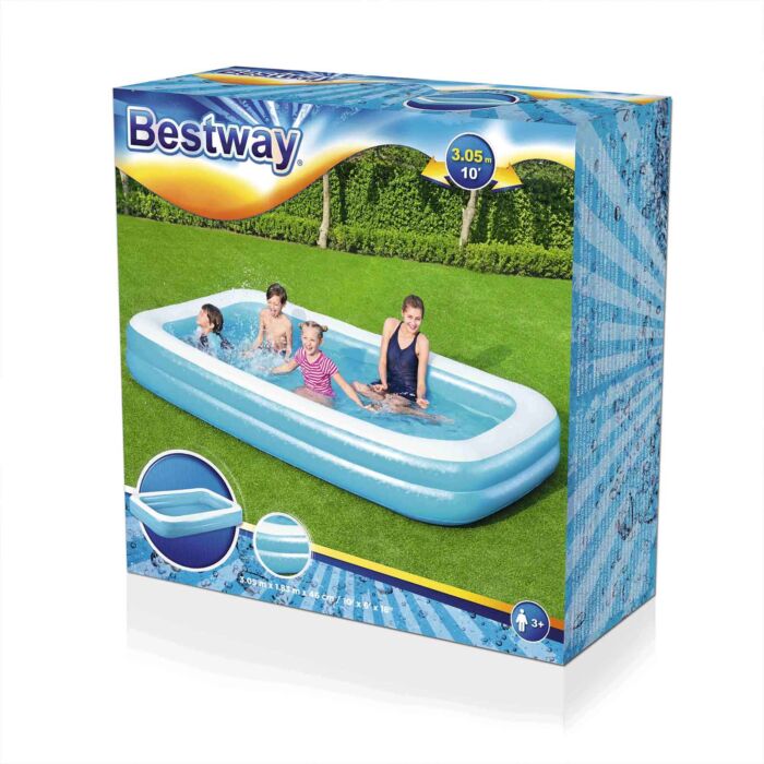 Piscina Familiar Hinchable Rectangular Azul Bestway 3,05m