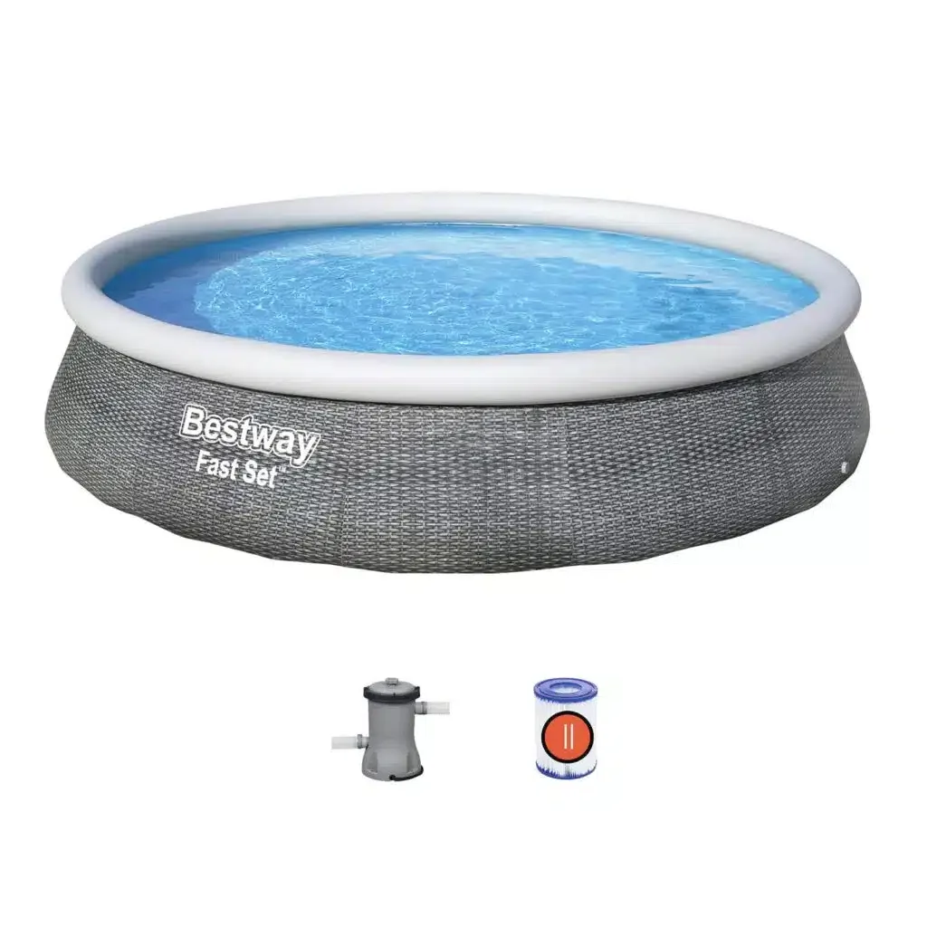 Conjunto de piscina inflable circular de 3.96 m x 84 cm Fast Set de Bestway Conjunto de piscina inflable circular de 3.96 m x 84 cm Fast Set de Bestway