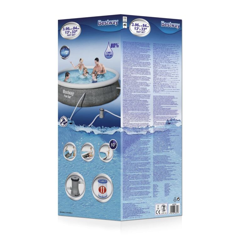 Conjunto de piscina inflable circular de 3.96 m x 84 cm Fast Set de Bestway