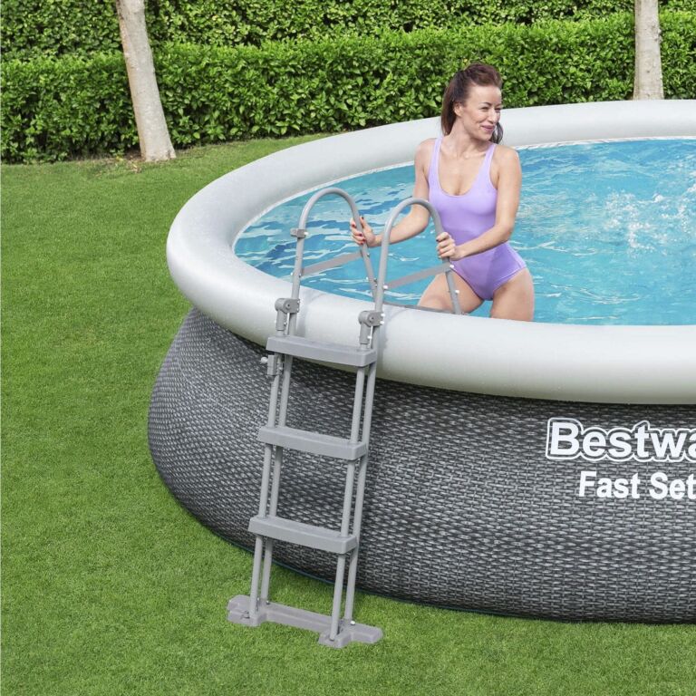 Set de piscina hinchable redonda Fast Set de Bestway de 4.57 m x 1.07 m