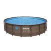 Conjunto de piscina circular sobre superficie Power Steel Swim Vista Series II de Bestway de 5.49 m x 1.22 m