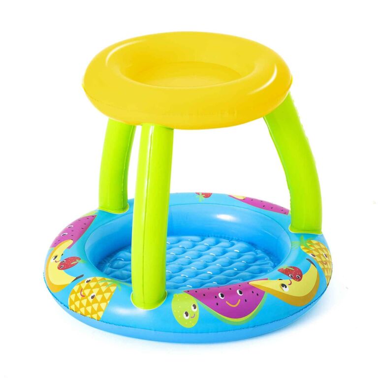 Piscina hinchable con dosel para bebés UV Careful Frutas de Bestway