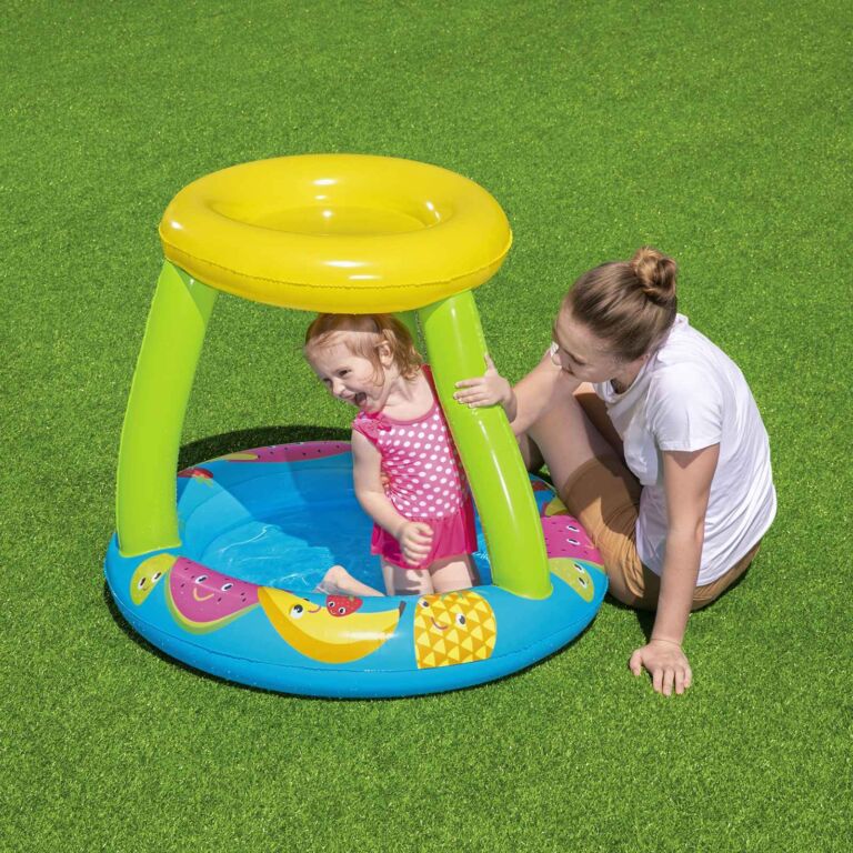 Piscina hinchable con dosel para bebés UV Careful Frutas de Bestway