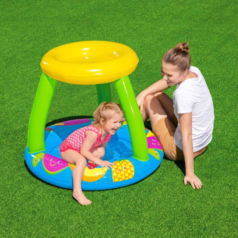 Piscina hinchable con dosel para bebés UV Careful Frutas de Bestway