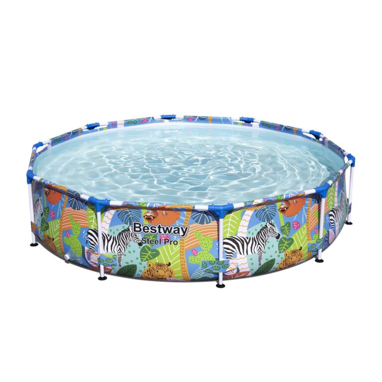 Piscina Steel Pro con diseño de animales de colores