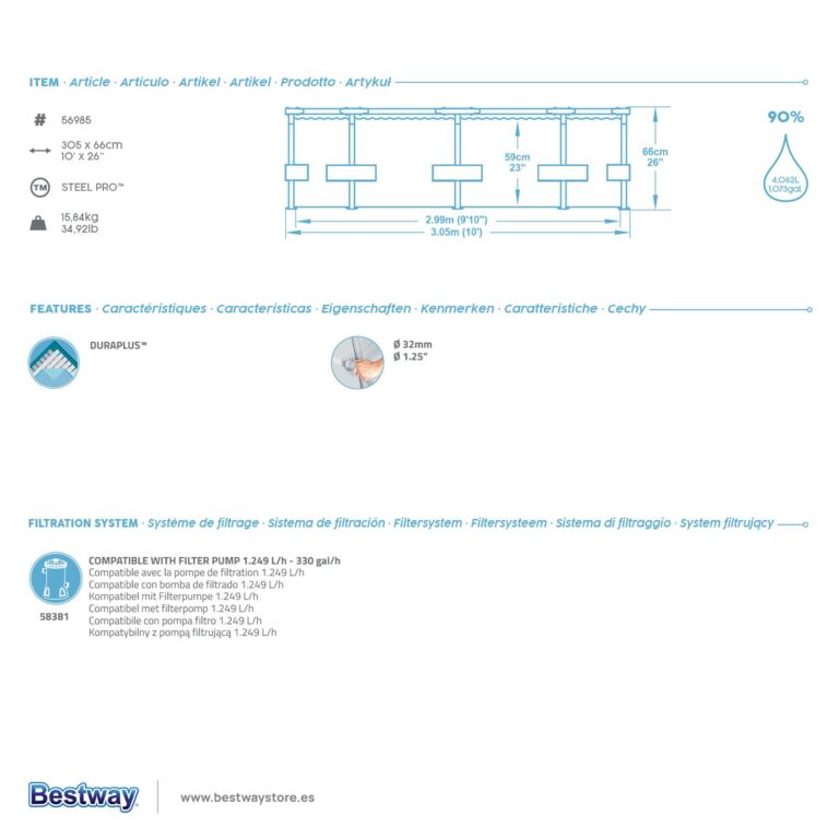 Piscina Steel Pro con diseño de animales de colores