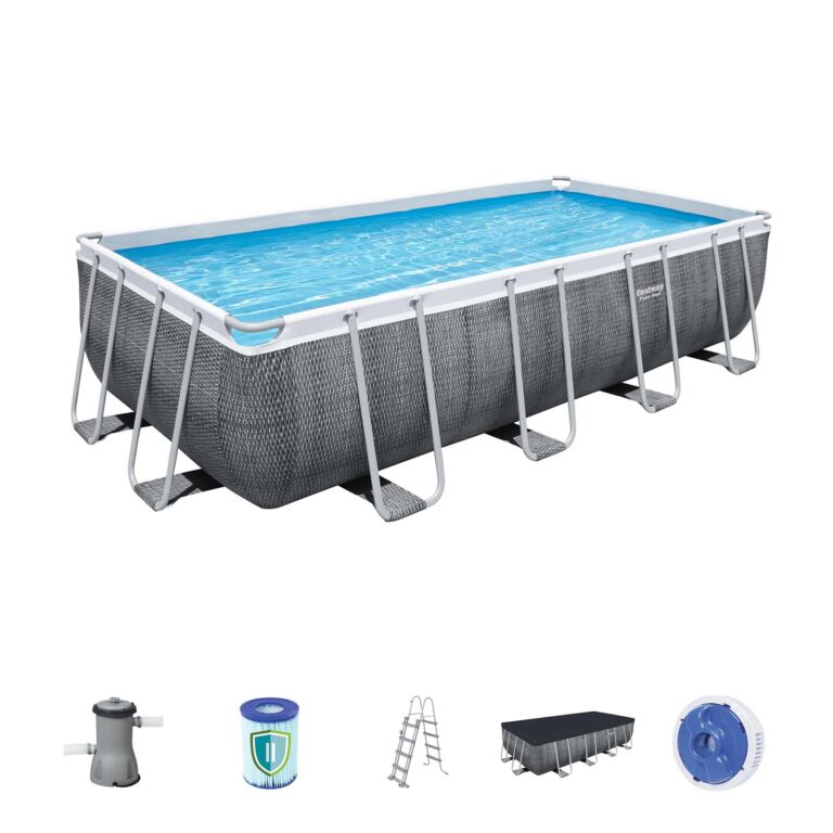 Conjunto de piscina sobre superficie Power Steel de Bestway de 4.88 m x 2.44 m x 1.22 m