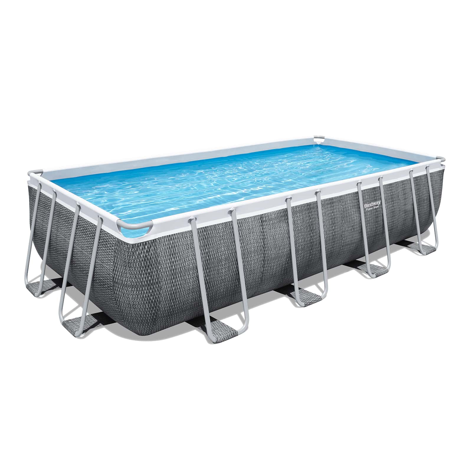 Conjunto de piscina sobre superficie Power Steel de 5.49 m x 2.74 m x 1.22 m con depuradora de arena