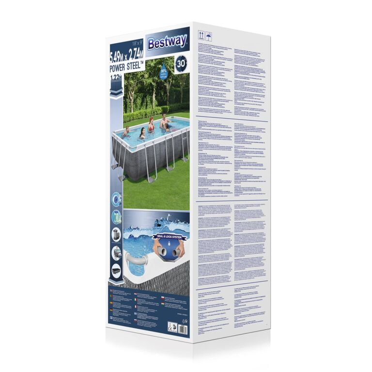 Pack piscina rectangular Power Steel 5,49 × 2,74 × 1,22 m + Kit de regalo