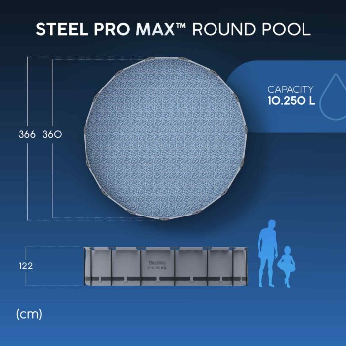Conjunto de Piscina Desmontable Steel Pro MAX  Bestway 3.66 m x 1.22 m