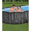 Piscina Desmontable Tubular Bestway Power Steel Oval Diseño Madera 610x366x122 cm con Depuradora Cartucho 5.678 L/H